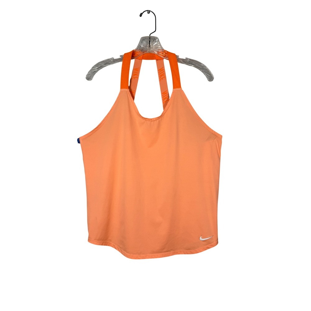 Nike Dry Essential Elastika Tank Top, Vibrant Peach-Orange Shade, Size Large